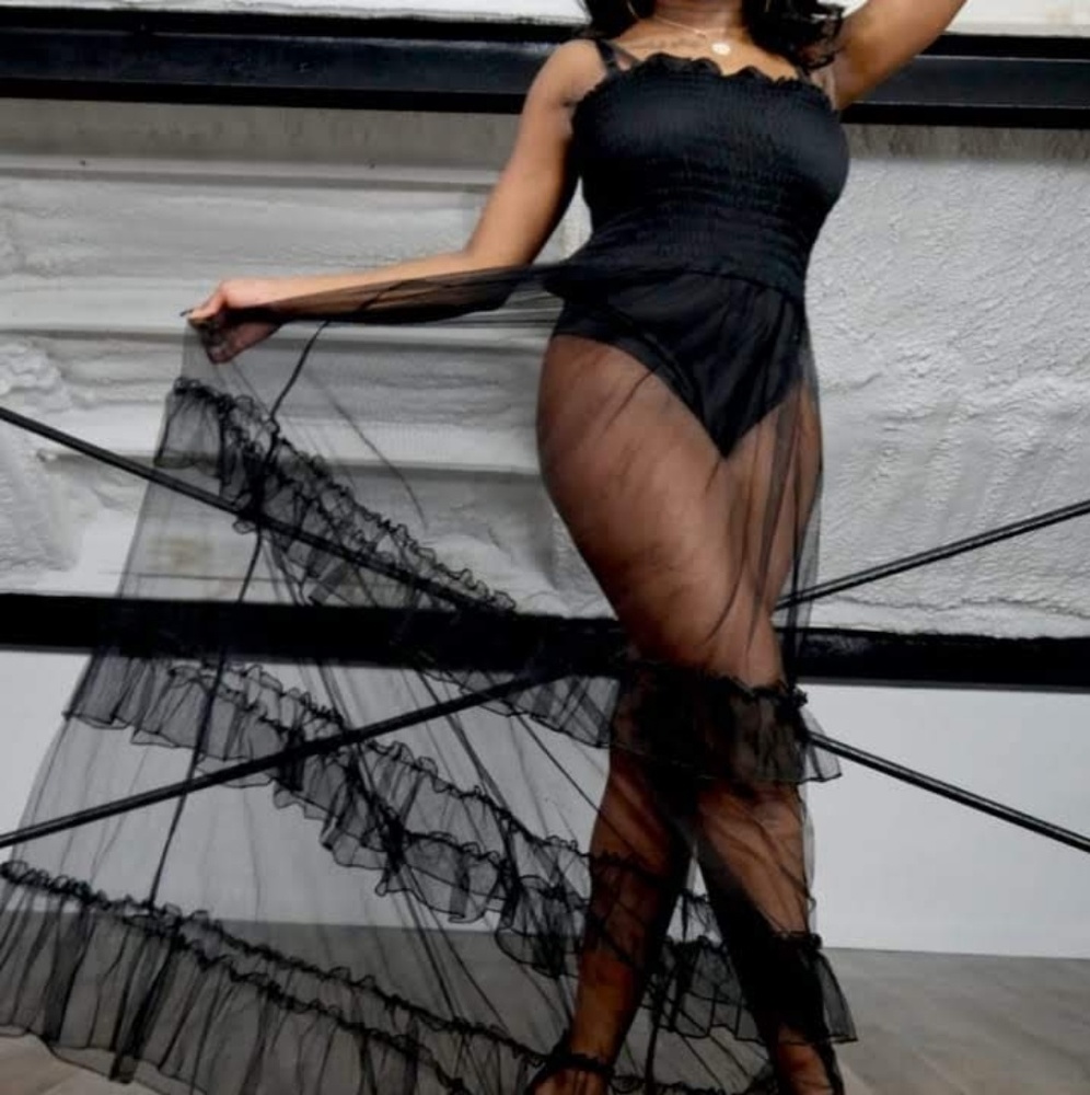 Black Sheer Maxi Dress